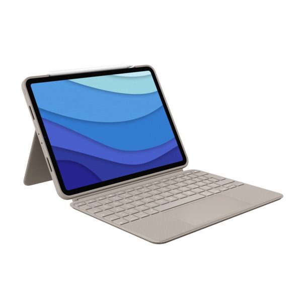 Logitech Combo Touch Tastatur und Foliohulle mit Trackpad sand (fur iPad Pro 11 Zoll 1., 2. und 3. Generation) Planšetes aksesuāri