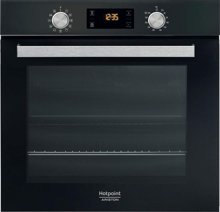 Hotpoint Oven FA5 841 JH BL HA 71 L, Electric, Hydrolytic, Knobs and electronic, Height 59.5 cm, Width 59.5 cm, Black 8050147000922 Cepeškrāsns