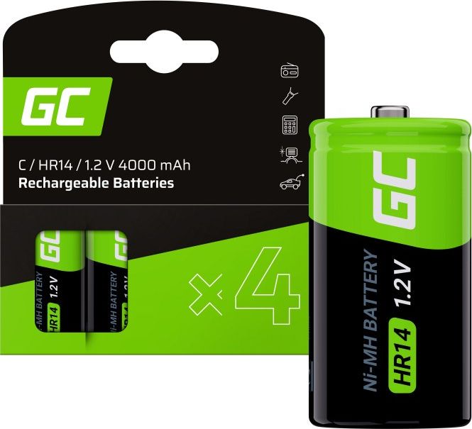 GREENCELL 4x battery C R14 HR14 Ni-MH