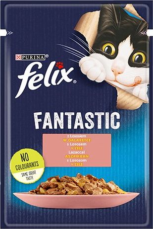 Felix FELIX Fantastic Karma dla kotow z lososiem w galaretce 9289284 kaķu barība