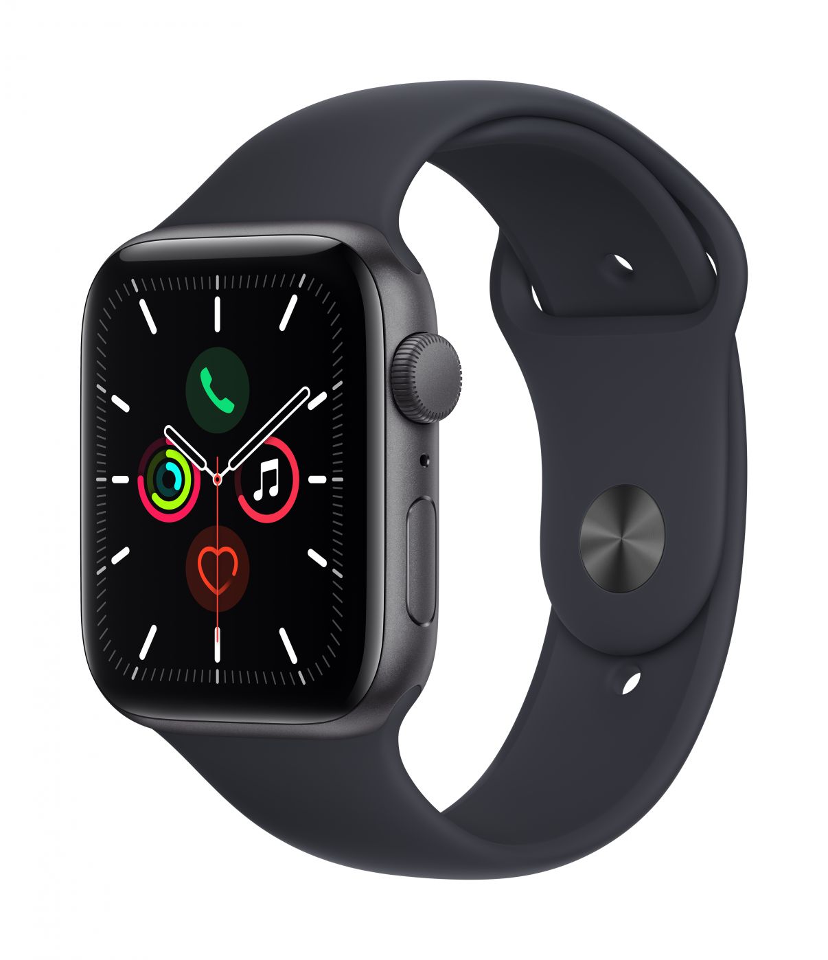 Apple Watch SE GPS, 44mm Space Grey Aluminium Case with Midnight Sport Band - Regular, A2352 Viedais pulkstenis, smartwatch