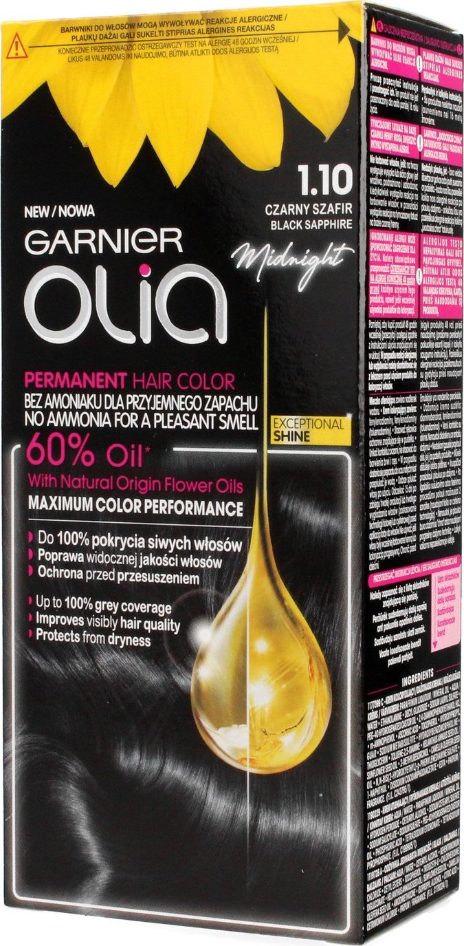 Garnier Olia farba nr 1.10 Czarny Szafir 0363967 (3600542329385)