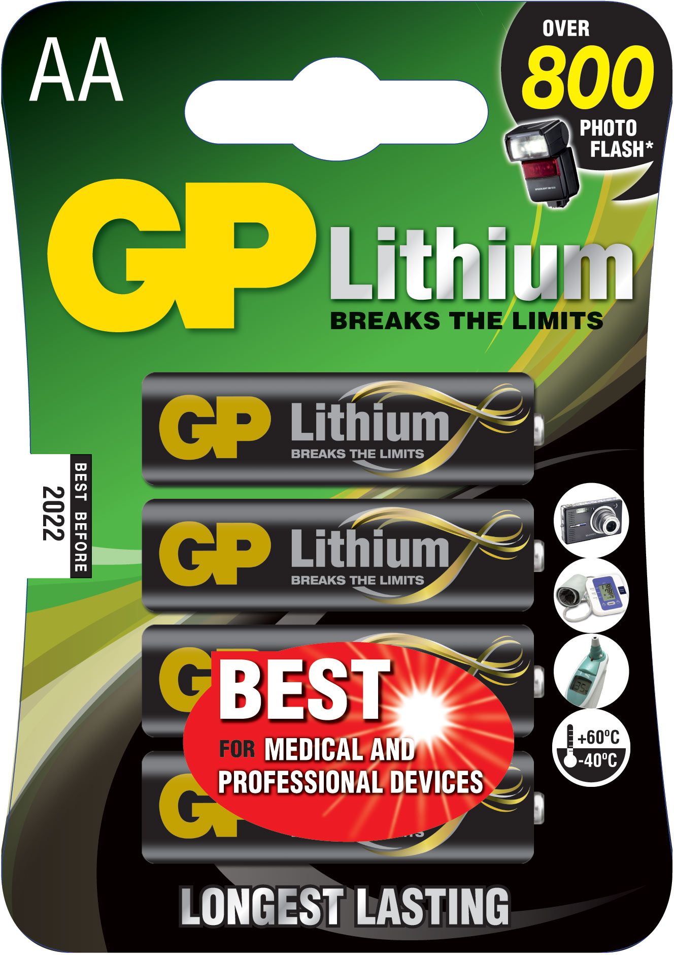 GP Batteries LITHIUM BATTERY AA/15LF Blister with 4 batteries. 1,5V Baterija