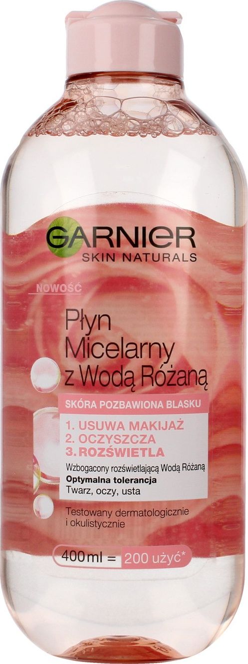 Garnier Skin Naturals Plyn micelarny z Woda Rozana - cera pozbawiona blasku 400ml 0363907 (3600542326773) kosmētikas noņēmējs