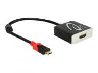 USB Kabel Delock C -> HDMI A St/Bu 4K 0.20m black USB kabelis