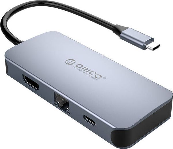 Stacja/replikator Orico USB-C 6w1 (MC-U602P-GY-BP) dock stacijas HDD adapteri