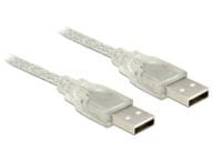 USB Kabel Delock A -> A St/St 2.00m transparent USB kabelis