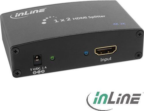 InLine Splitter HDMI 2 porty 4K2K UltraHD (65009) 65009 (4043718207558) dock stacijas HDD adapteri