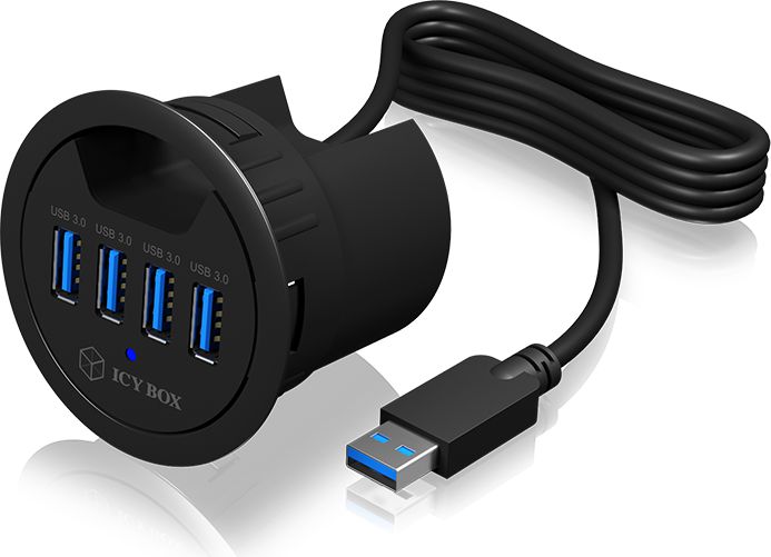 Hub  4-Port IcyBox USB 3.0 IB-HUB1403 rd. Tisch-Hub retail USB centrmezgli