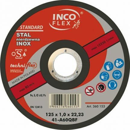 Inco Flex tarcza do metalu Inox 125x1,0 (M411-125-1.0-22B60Q) M411-125-1.0-22B60Q (5904378360153)