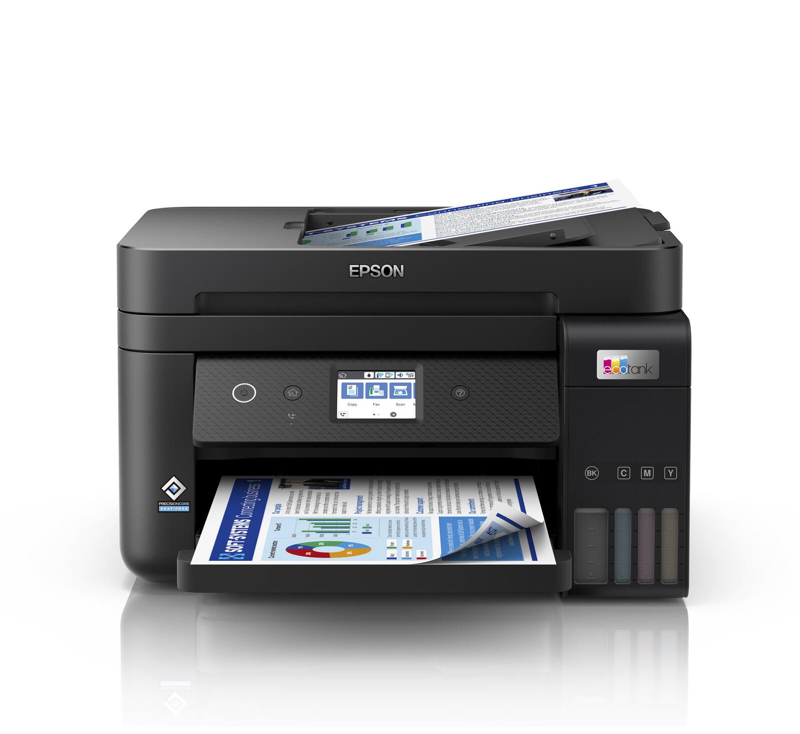 Epson EcoTank ET-4850 Tintenstrahl-Multifunktionsdrucker (A4, Drucken, Kopieren, Scannen, Fax, Tintentanksystem, USB) printeris