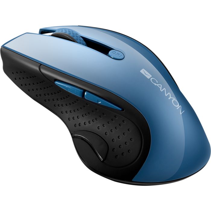 CANYON 2.4Ghz wireless, blue LED, 6 buttons, DPI 1000/1200/1600, Blue Gray pearl glossy Datora pele