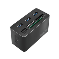 USB3.2 Gen 1 docking sta tion, 8-port, mini,blac karšu lasītājs