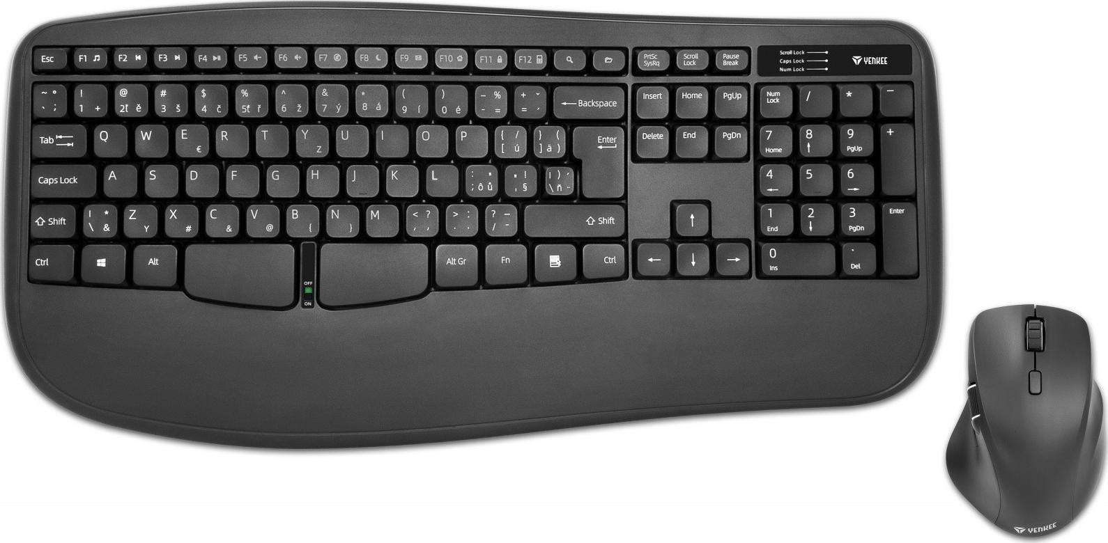 YKM 2009CS wireless keyboard + mouse set klaviatūra