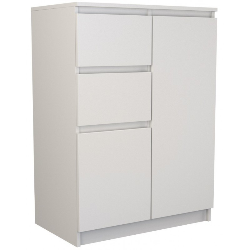 CHEST OF DRAWERS 2 DOORS 2 DRAWERS WHITE