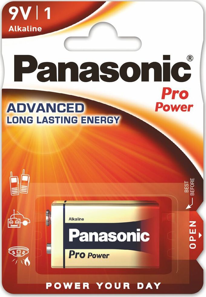 1 Panasonic Alkaline Power 9V block Baterija