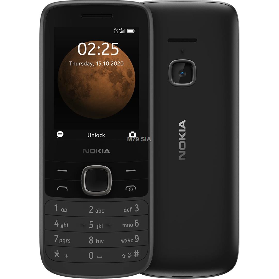 Nokia 225 4G Dual SIM TA-1316 Black Mobilais Telefons