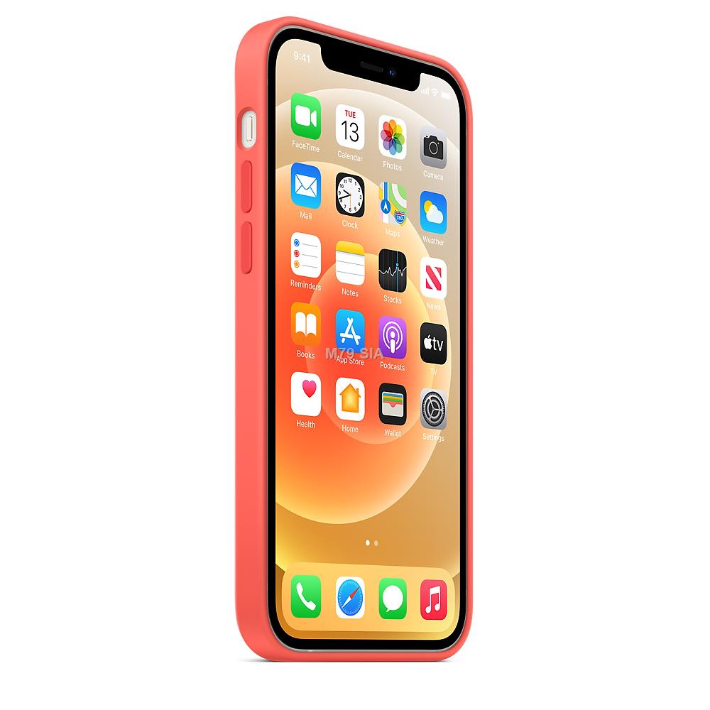 Apple iPhone 12 | 12 Pro Silicone Case with MagSafe pink citrus maciņš, apvalks mobilajam telefonam