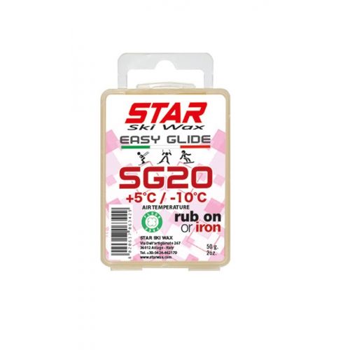 Star Ski Wax SG20 +5/-10°C Easy Glide Wax 50g tīrīšanas līdzeklis