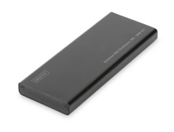 Digitus External SSD Enclosure M2 (NGFF) SATA III to USB 3.0, aluminum, black cietā diska korpuss