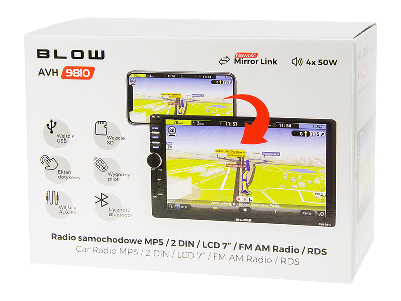 BLOW Radio AVH-9810 2DIN 7" automagnetola