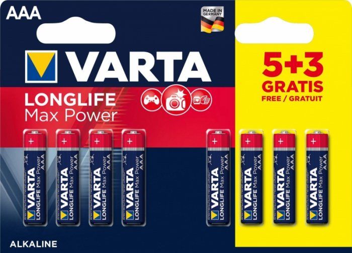 Varta Bateria Longlife Max Power AAA / R03 8 szt. 4703101428 (4008496744183) Baterija