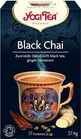 Yogi Tea Herbata Czarna Black Chai z Imbirem i Cynamonem Bio (17 x 2,2 g) 37,4 g - Yogi Tea (4012824400658) - 24632 4012824400658 (401282440 piederumi kafijas automātiem