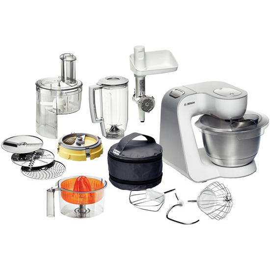 Bosch Styline food processor 900 W 3.9 L Stainless steel, White 4242002681689 Virtuves kombains