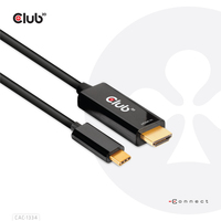 Club3D HDMI-Kabel A -> USB-C aktiv      4K60Hz       1,8m retail kabelis, vads