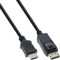 InLine 17183 DisplayPort zu HDMI Konverter Kabel DisplayPort-Stecker auf HDMI A-Stecker vergoldet schwarz 3m kabelis, vads