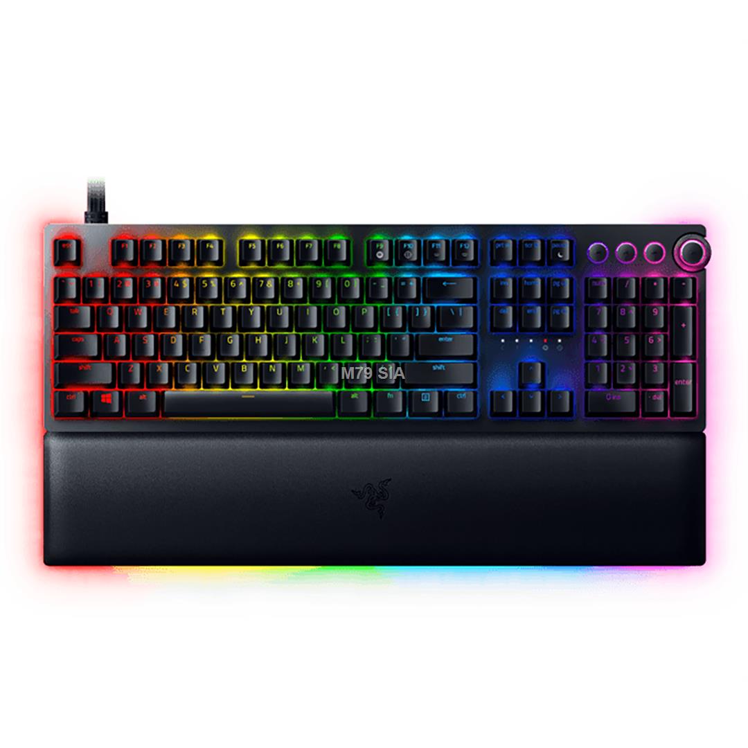 Razer Huntsman V2 Optical Gaming Keyboard RGB LED light, Nordic layout, Wired, Black, Clicky Purple Switch, Numeric keypad klaviatūra