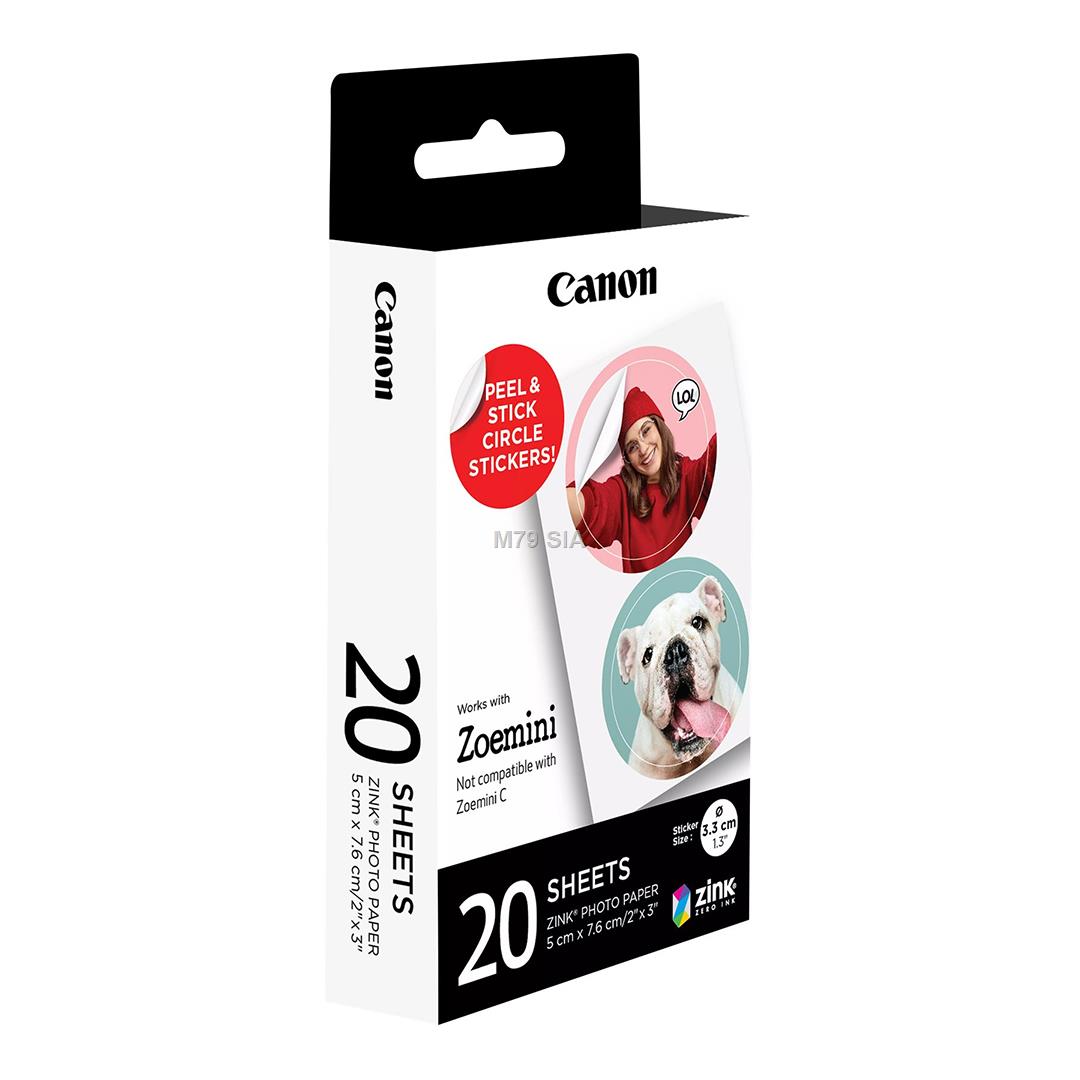 Canon ZP-2030-2C ZINK Circle Sticker 3,3 cm (20 Sheet) foto papīrs
