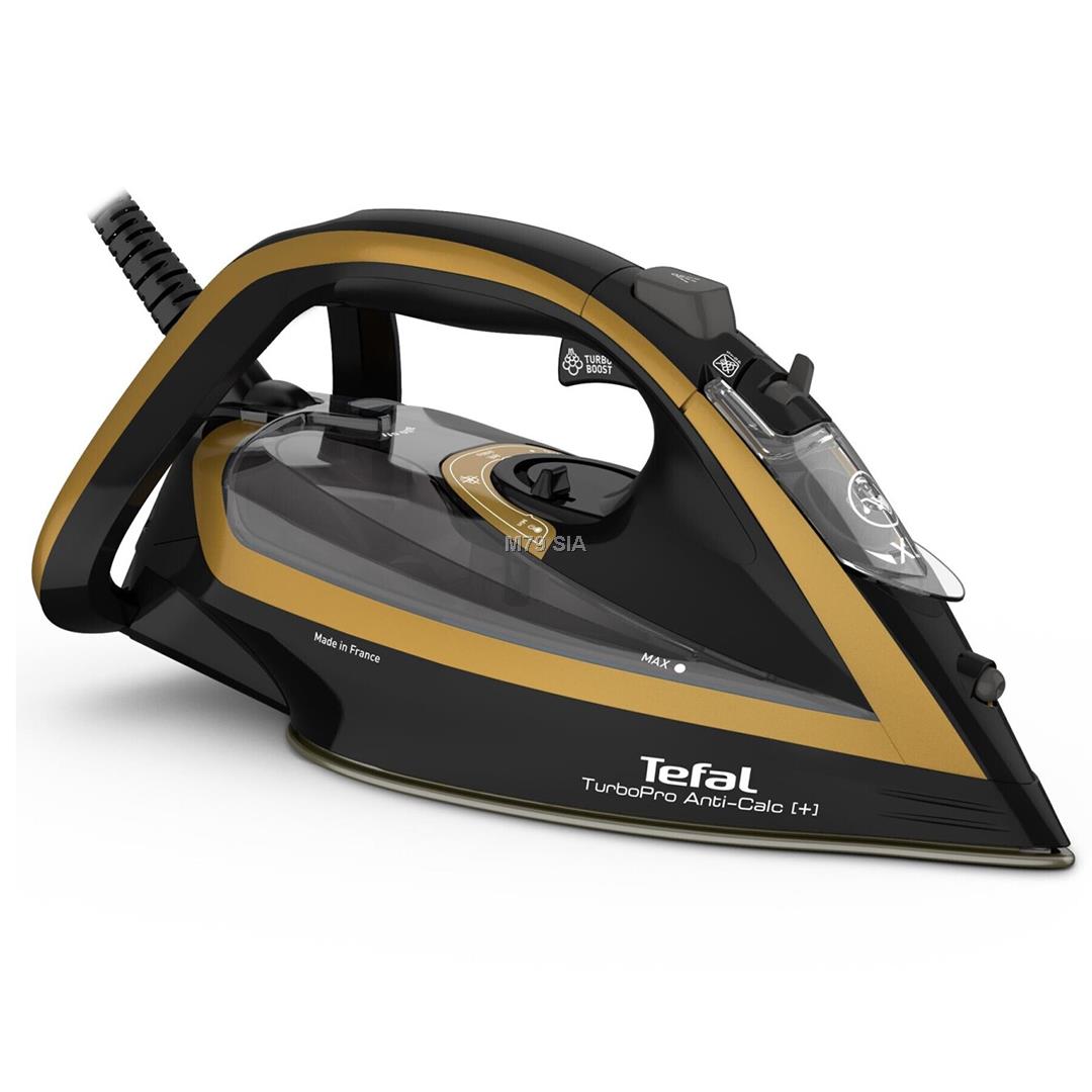 Tefal FV5696E1 iron Dry iron 3000 W Black, Gold Gludeklis