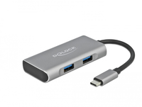 DeLOCK external USB 3.2 hub gy - USB3.2> 3 x USB Type-A + 1 x USB Type-C aksesuārs datorkorpusiem