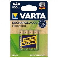 10x4 Varta RECHARGE ACCU Recycled 800 mAH AAA Micro NiMH Baterija