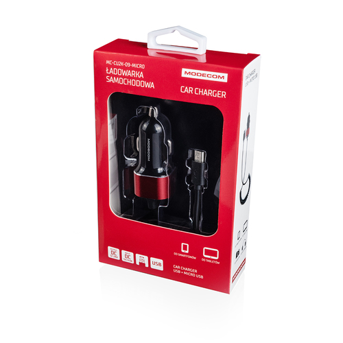 Car charger MC-CU2K-09-MICRO USB + Micro USB iekārtas lādētājs