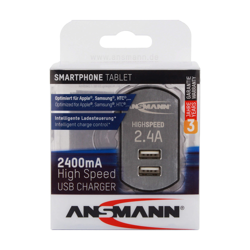 Charger Ansmann Sieciowa uniwersalna 2x USB 2.4A (1001-0031) iekārtas lādētājs