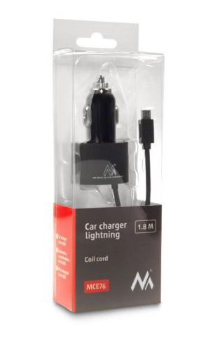 Car charger 1,8m MCE76   lightning MCE76 Maclean iekārtas lādētājs