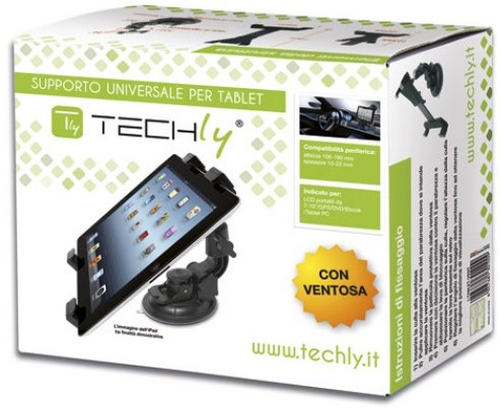 Techly Car windscreen mount holder for Tablet / iPad 7''-10.1'' black aksesuārs portatīvajiem datoriem