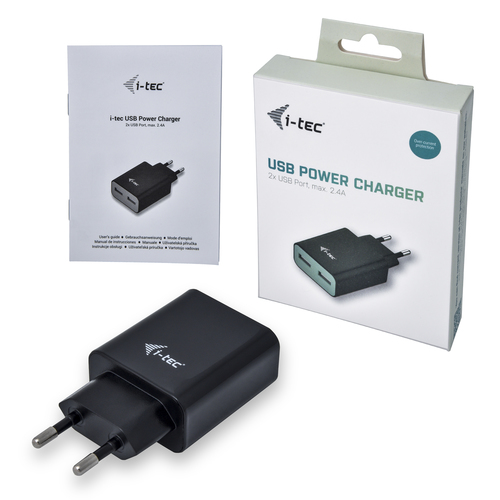 I-TEC Power Charger USB 2 Port 2.4A iekārtas lādētājs