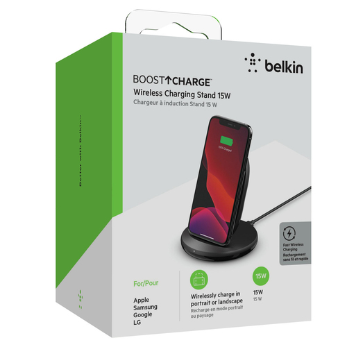 Belkin BOOST Charge Wireless Charging Stand 15W sw.WIB002vfBK iekārtas lādētājs