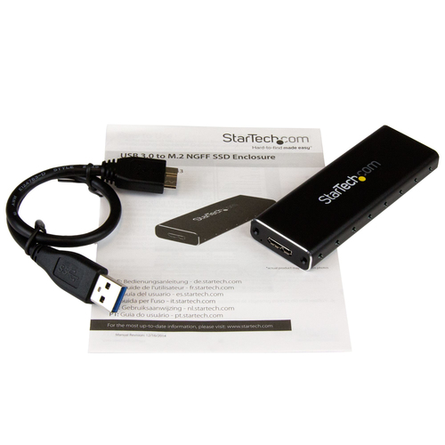 StarTech M.2 External SATA SSD Enclosure, Black (SM2NGFFMBU33) cietā diska korpuss