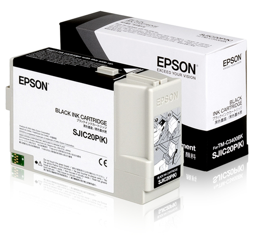 Epson SJIC20P(K) Black cartridge for TM-C3400BK (C33S020490) kārtridžs