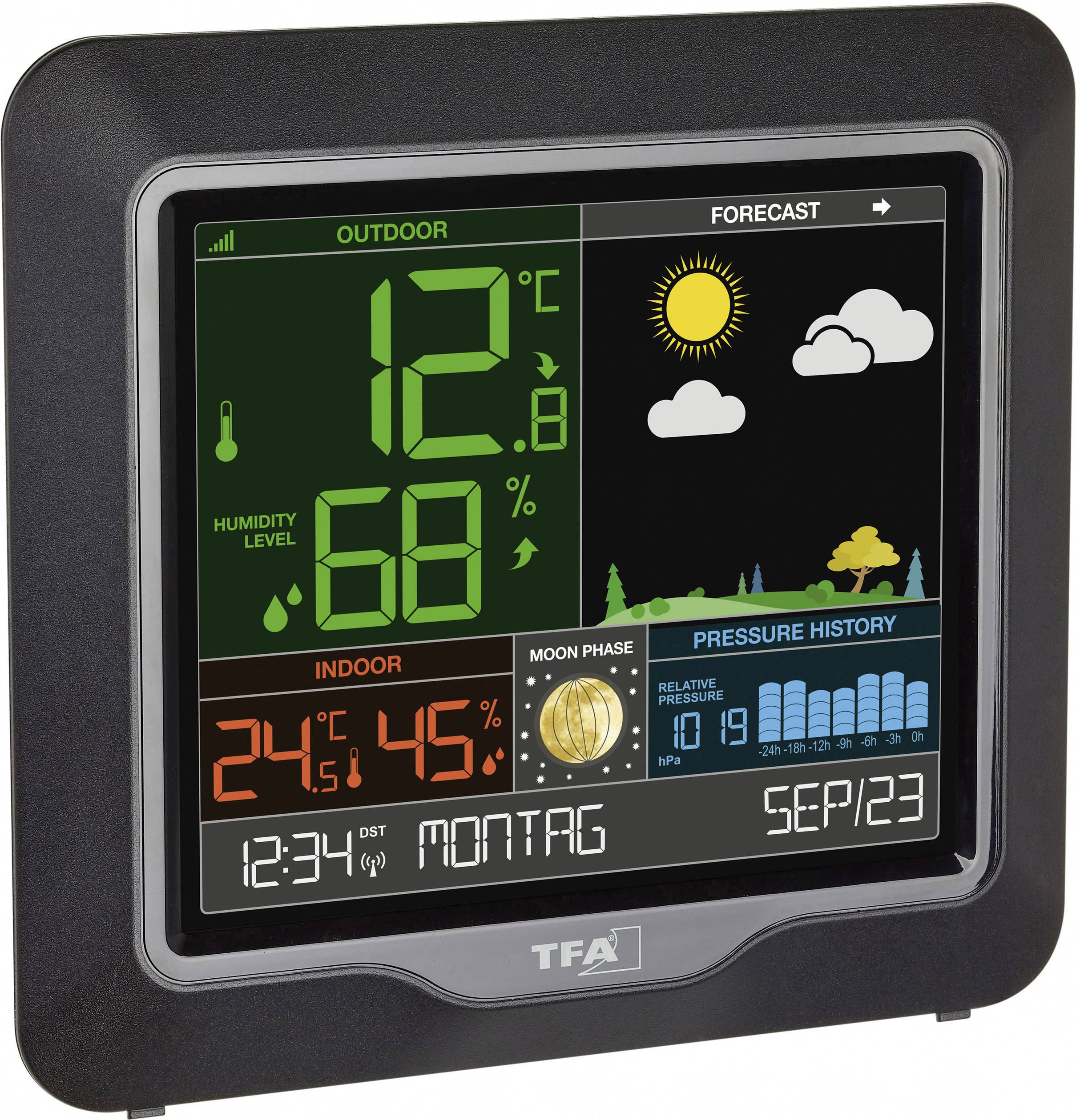 TFA 35.1150.01 Wireless Weather Station Season barometrs, termometrs