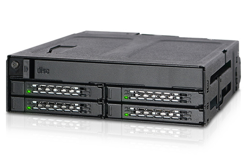 Backplane IcyDock 4x6,3cm SATAI-III in 1x5,25" HDD/SSD sw retail cietā diska korpuss