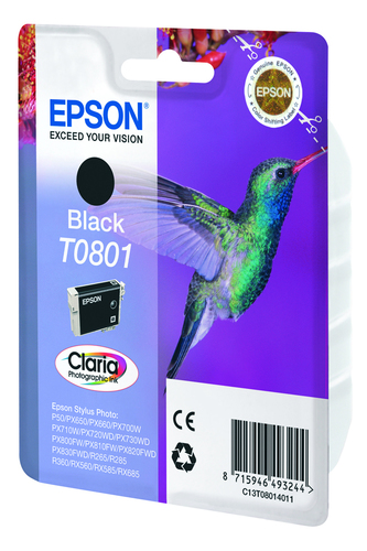 Epson T0801 Ink Cartridge Black kārtridžs