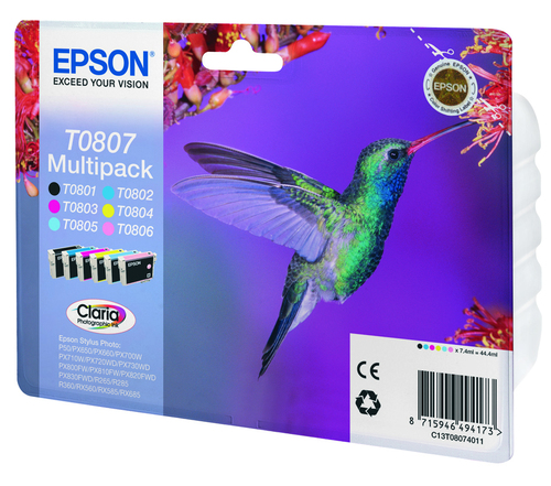 Set Epson T0807 C/M/Y/K/LC/LM MultiPack CLARIA | Stylus Photo R265/285/360... kārtridžs