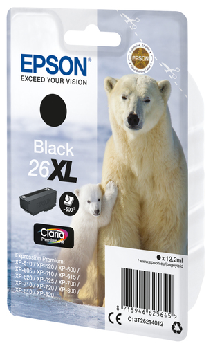 Epson C13T26214022 12.1ml 500 pages black cartridge (C13T26214022) kārtridžs