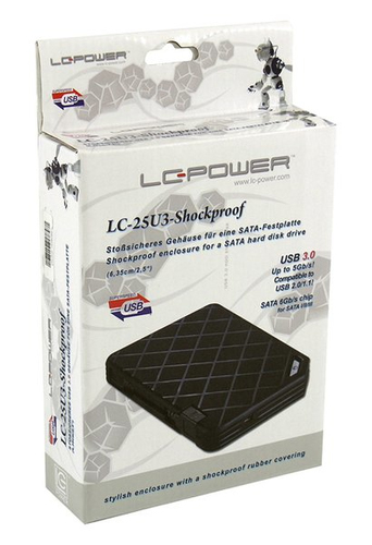 Geh 6.3cm (2,5)LC-POWER SATA>USB3.0 LC-U3-Shockproof (B) cietā diska korpuss