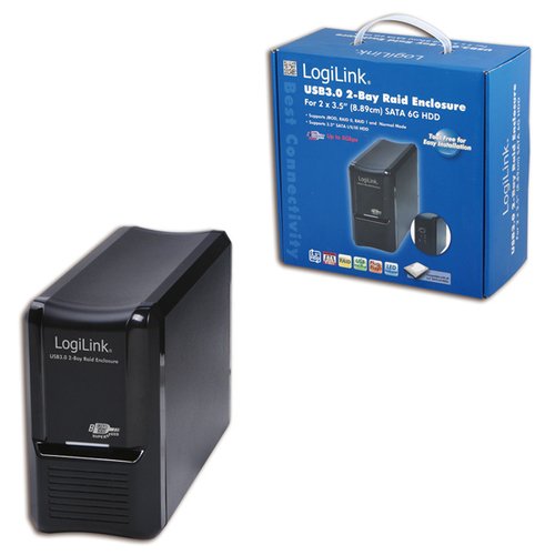 LOGILINK - HDD Enclosure USB 3.0 2-Bay Raid Enclosure cietā diska korpuss